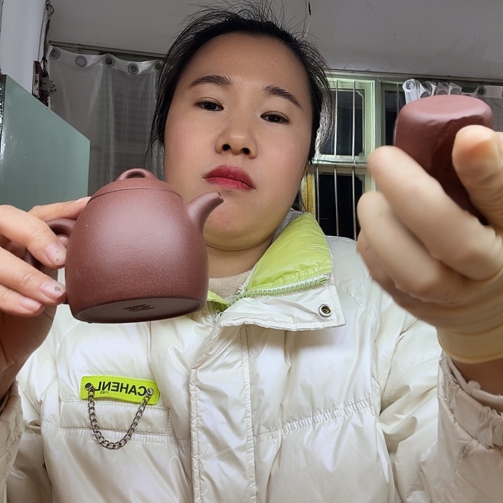 紫砂茶壶紫泥秦权200cc