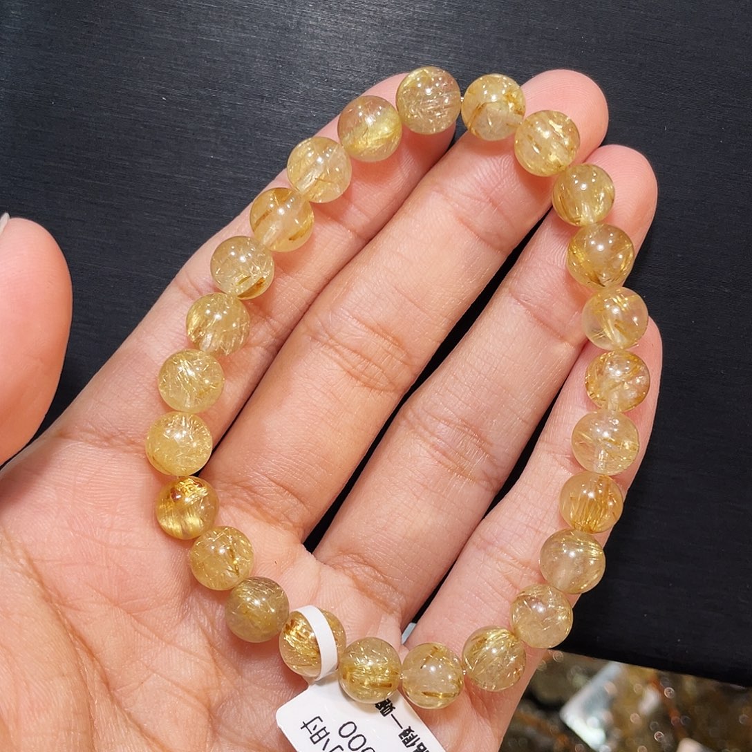 鱼****水晶未镶嵌手链发晶7.9mm