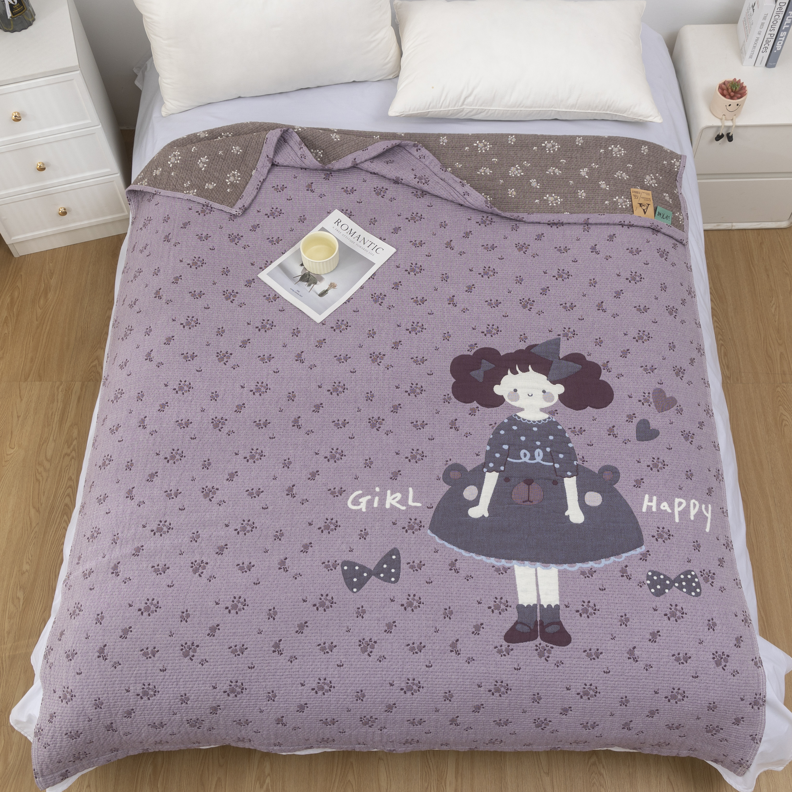 【小碎花玲玲梦幻紫】韩国轻享被纯棉母婴A类贴肤熟睡超柔精梳棉