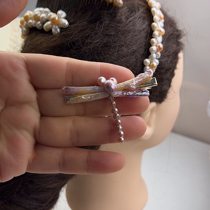 未镶嵌发夹淡水珍珠