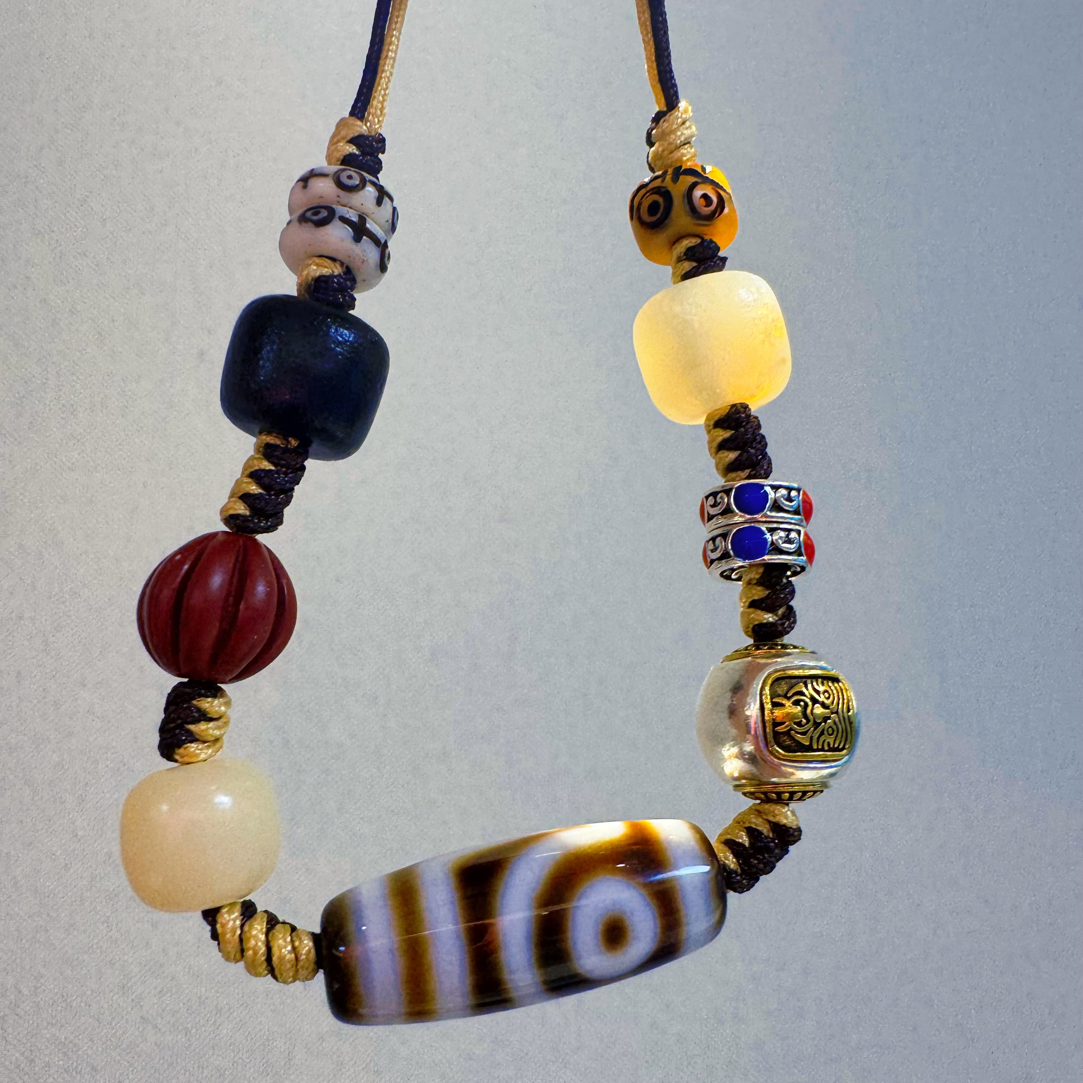 非金属珐琅手链 【小吉二】手编可调节，多宝手链