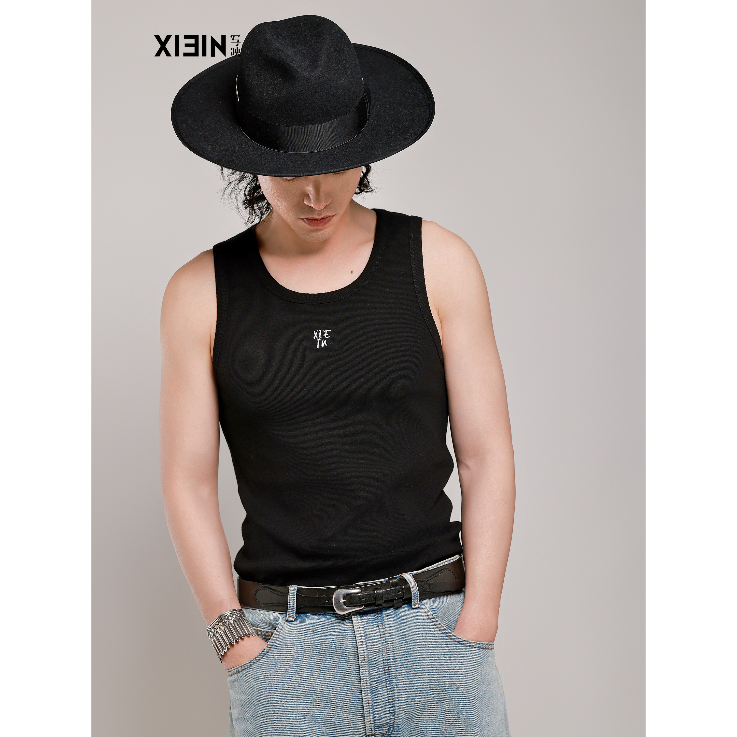 XIEIN写映 设计师男装 四季定番款修身螺纹背心