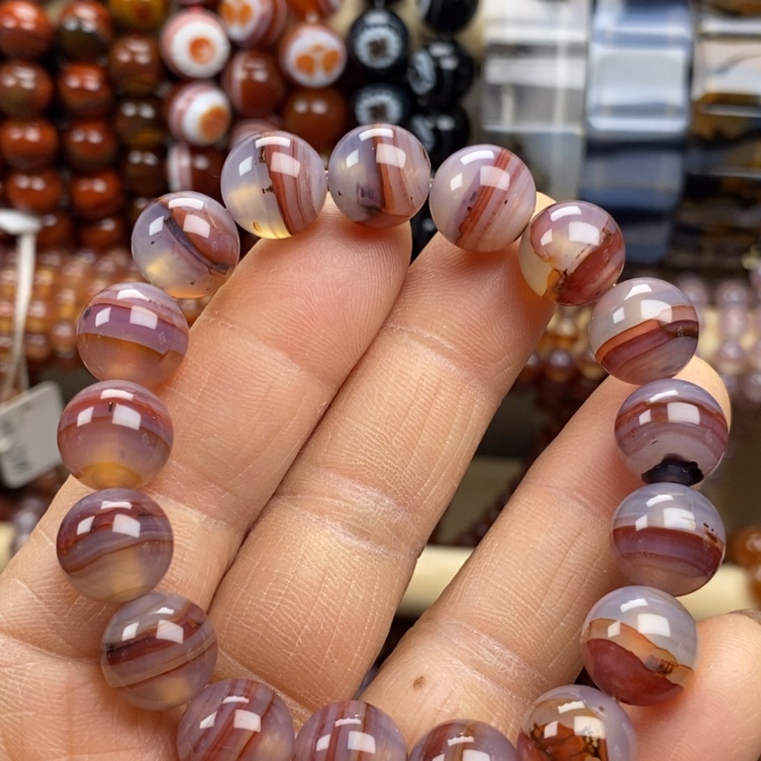 孑***子玛瑙/玉髓手链未镶嵌