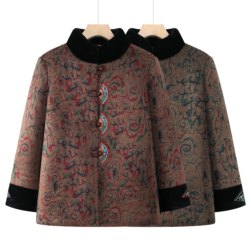 奶奶冬装棉袄女中老年人棉衣妈妈外套加绒加厚老人衣服老太太棉服