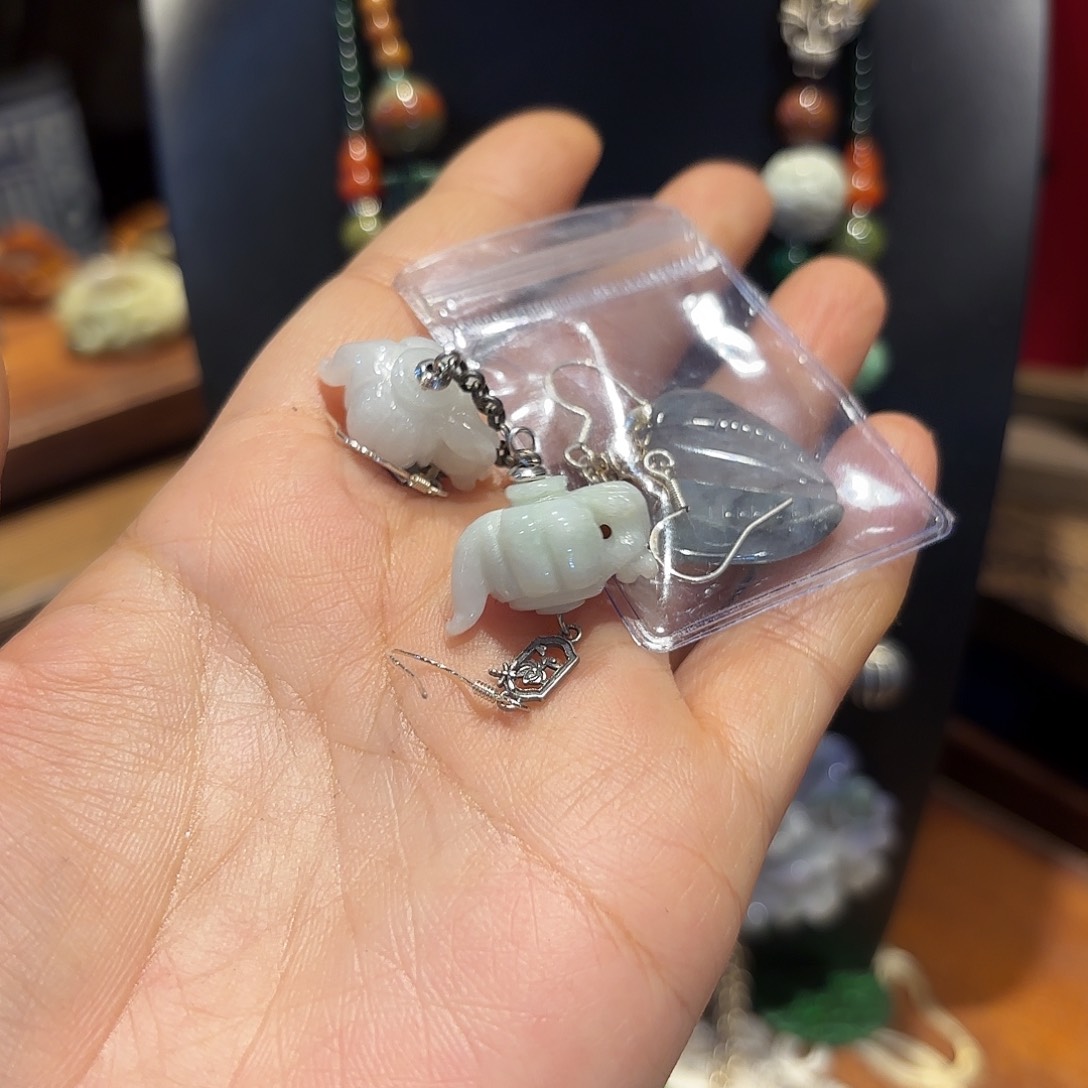 翡翠耳饰未镶嵌原创