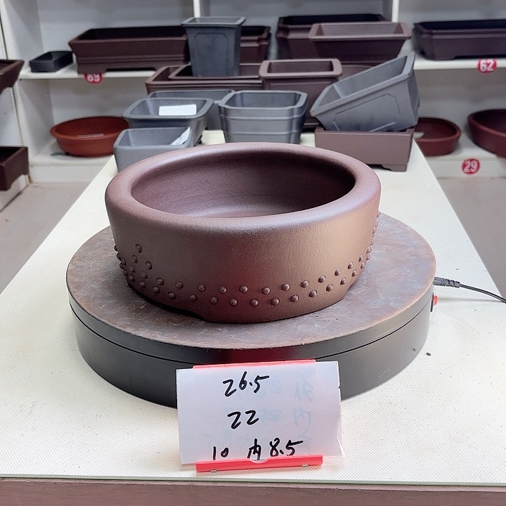 紫砂花盆鼓丁圆盆