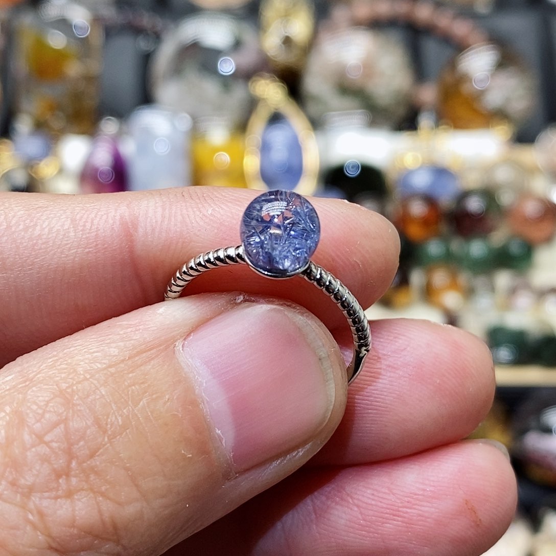 水晶颈饰银S925镶嵌?***妍天然精致水晶戒指