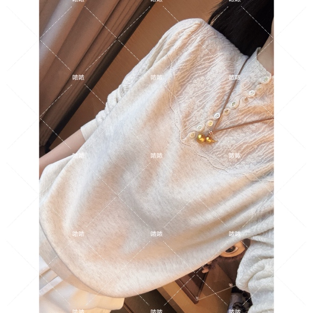 哝NONG【提花纽扣上衣】-2025秋冬新款提花纽扣百搭休闲上衣0992514