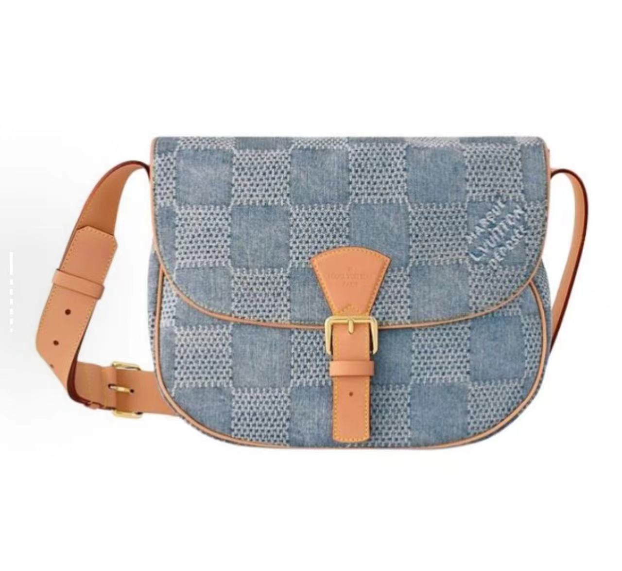 未使用 LouisVuitton/路易威登 闲置montsouris菲董单宁牛仔邮差