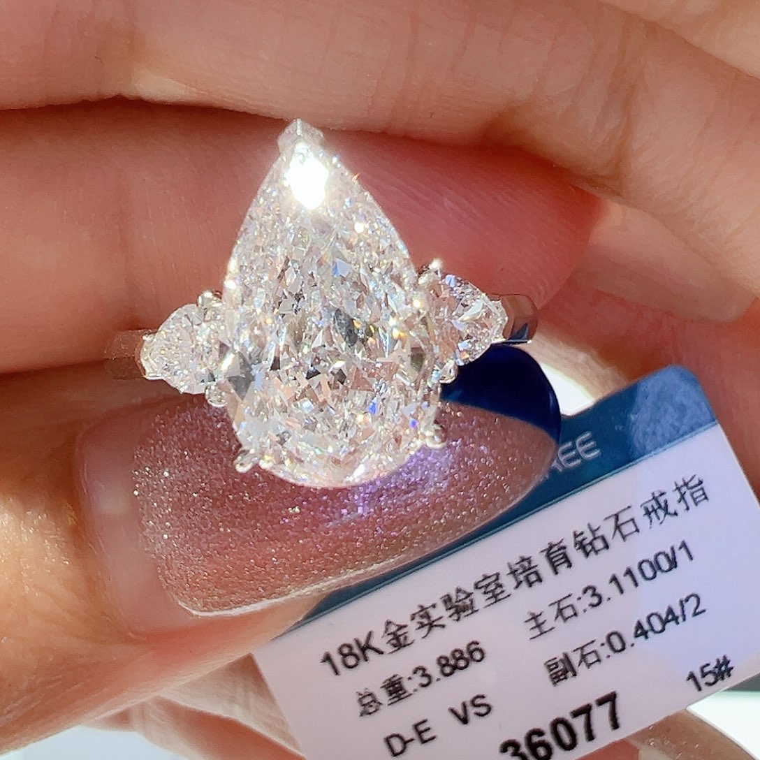 18K金镶嵌实验室培育钻石3.11ct15