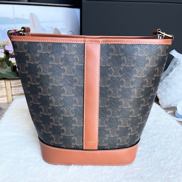 99新 Celine/思琳 老花水桶单肩包
