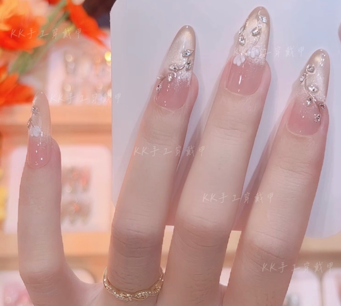 【金枝玉叶】纯手工穿戴甲猫眼美甲穿戴显白温柔精致清新款秋冬