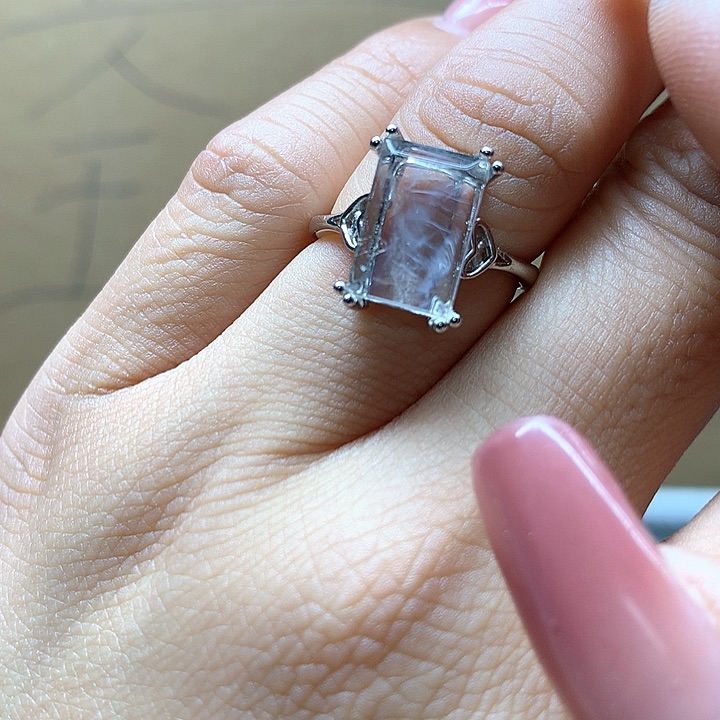 水晶水晶戒指银S925镶嵌