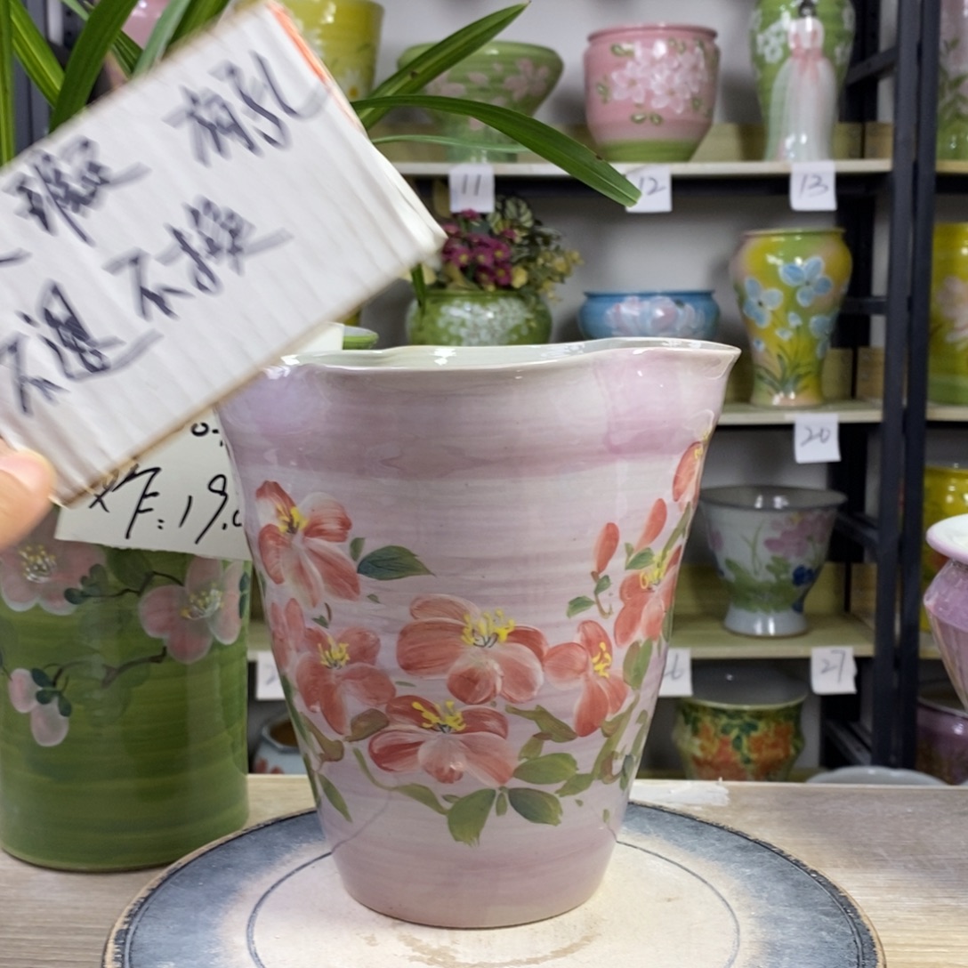 景德镇手工手绘陶瓷花盆