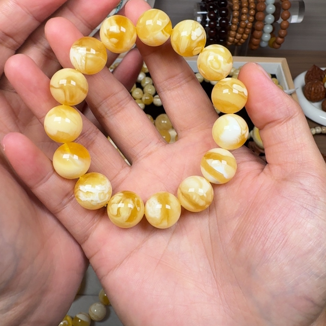 手链蜜蜡未镶嵌14大妖孽28.1克