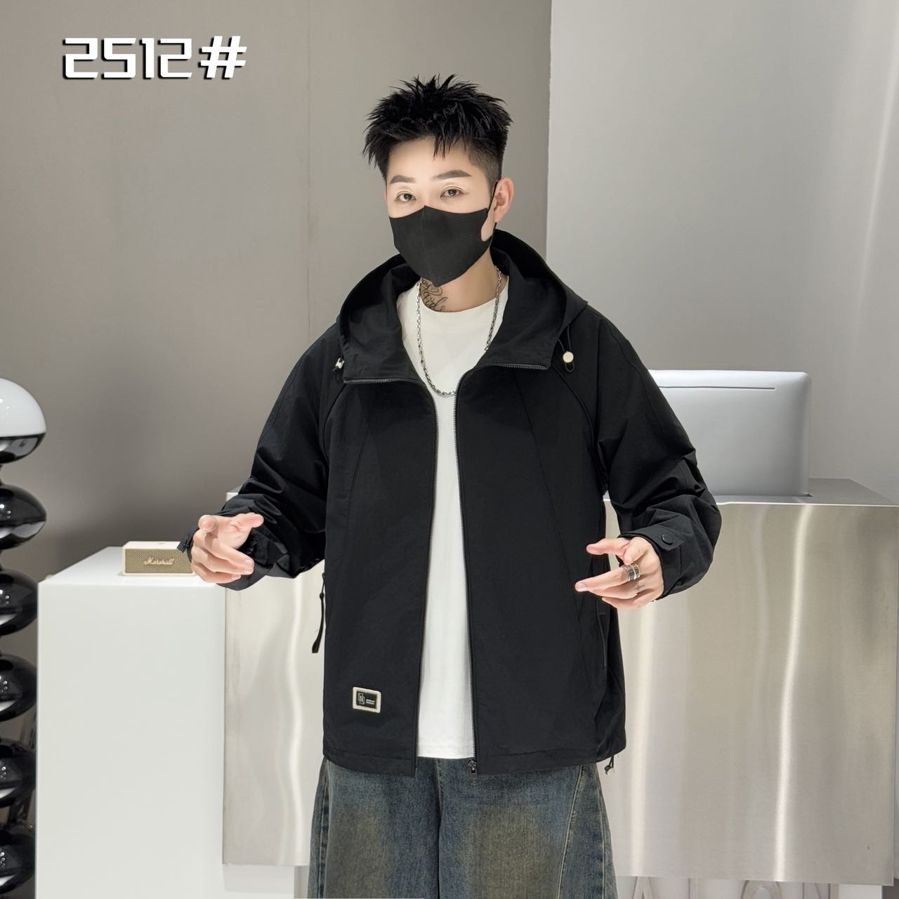 春秋连帽男士春季冬季夹克拉链防风男装休闲百搭秋季户外防风外套