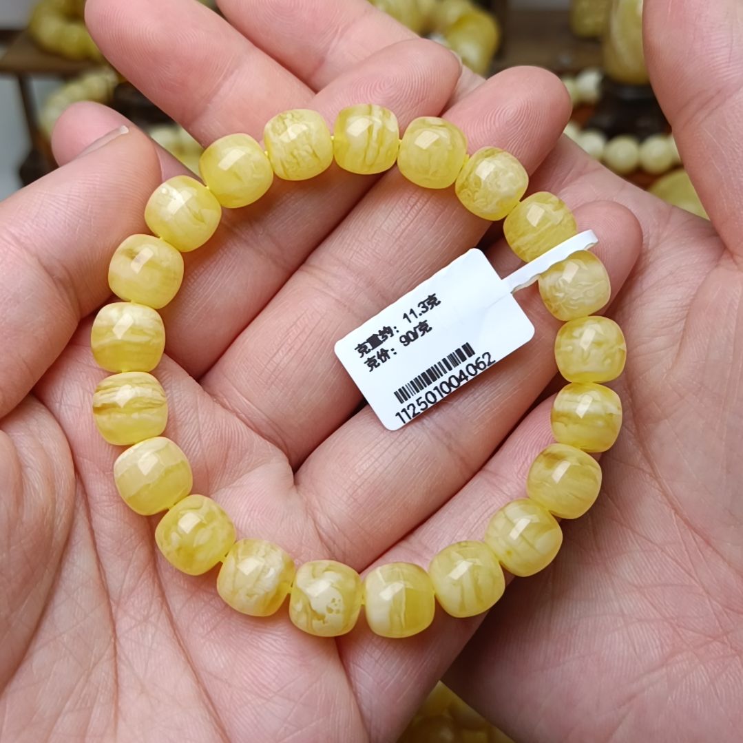 蜜蜡手链未镶嵌9老型虎皮纹