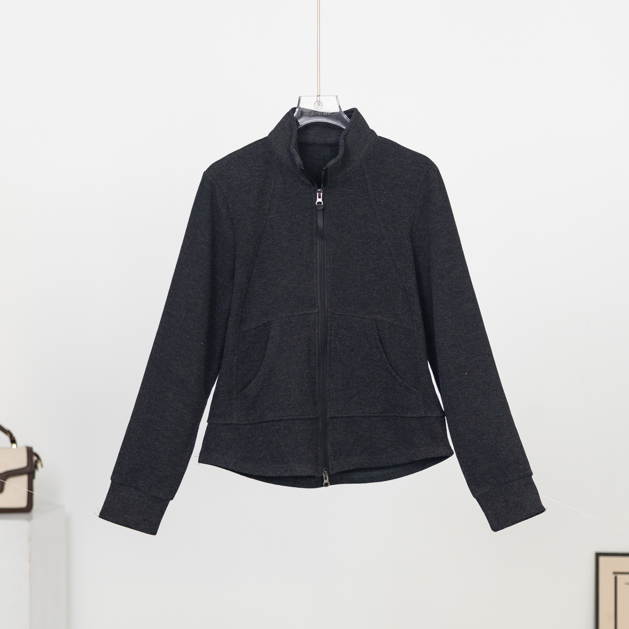 无印心匠A601 女冬季拉链修身型立领保暖短外套运动上衣长袖k2310