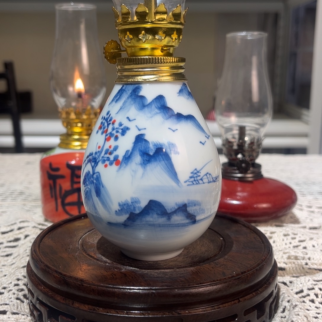 摆件景德镇陶瓷香薰灯