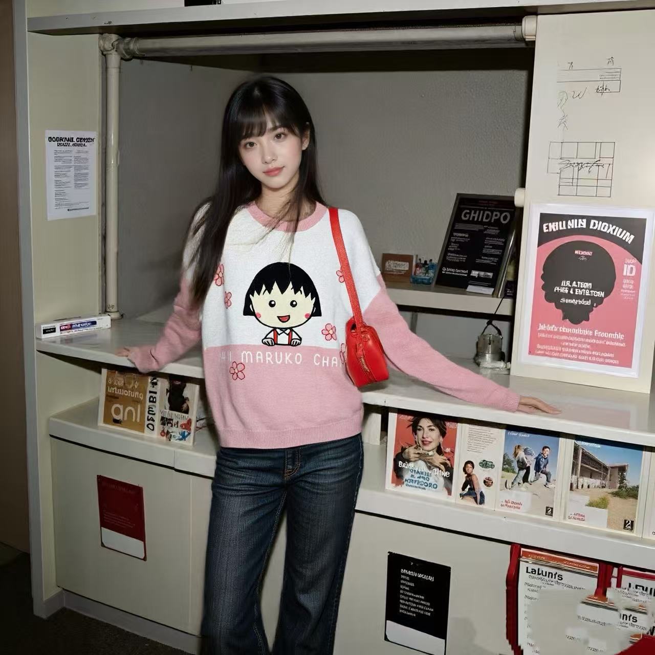 tonlion/唐狮针织圆领毛针织衫女装针织衫宽松套头126428043702