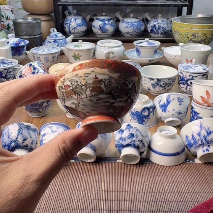 青花瓷器杯子茶具