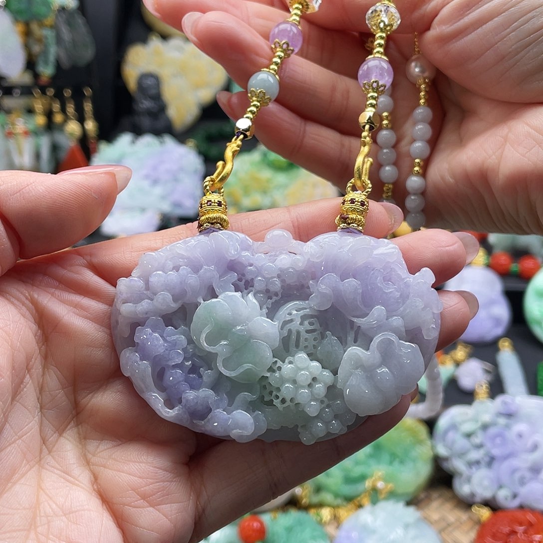 翡翠未镶嵌颈饰代编织