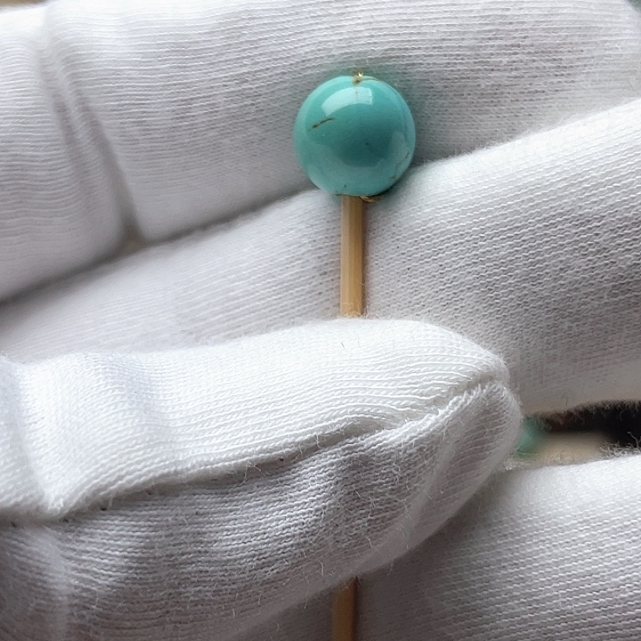 绿松石未镶嵌颈饰高瓷圆珠9.5