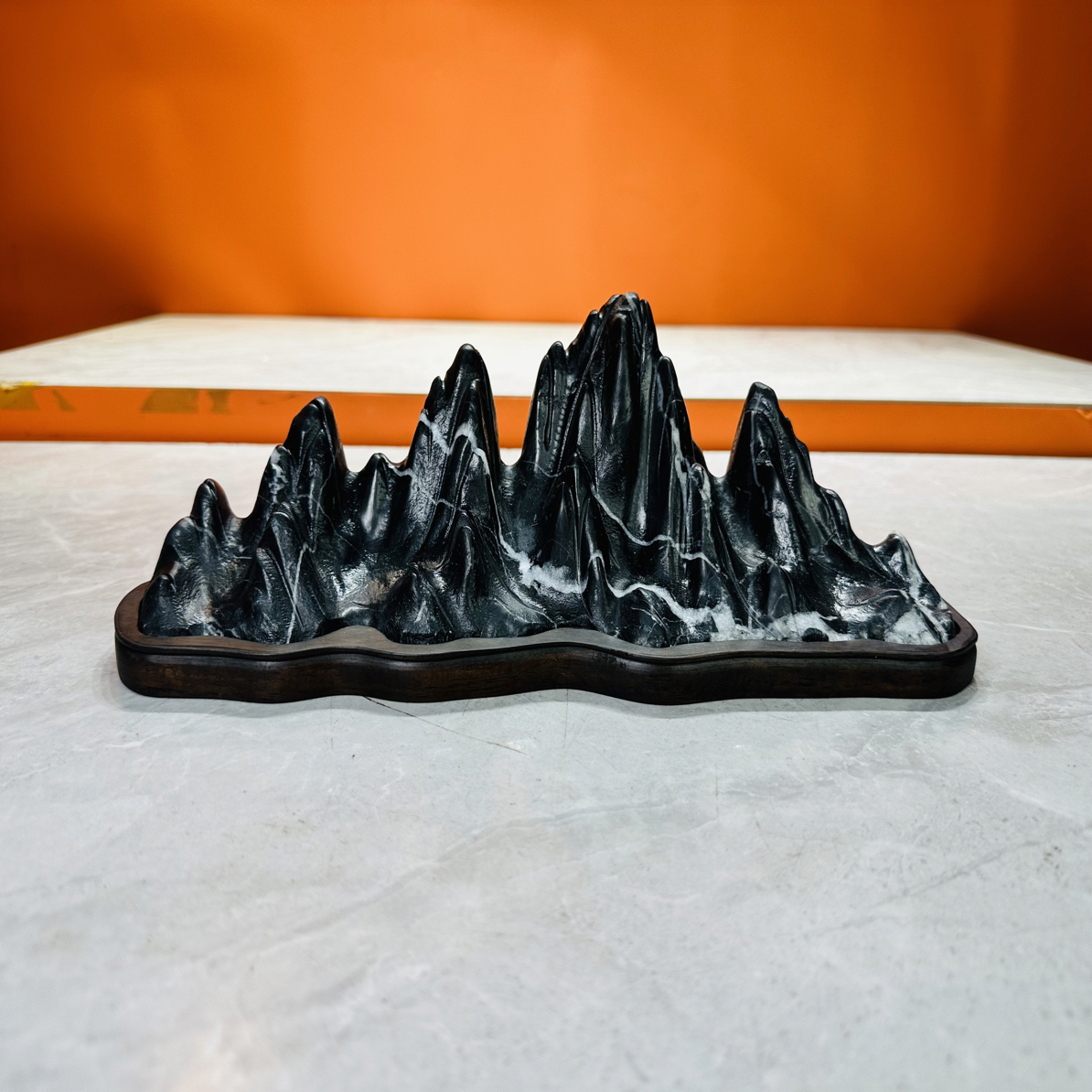 天然中式灵璧石山峰造型鱼缸造型家居观赏摆件尺寸30 11 11