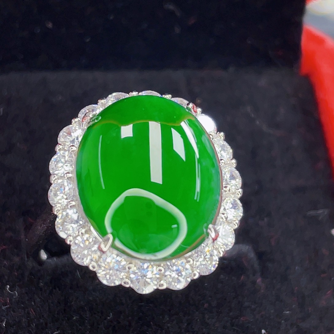 翡翠银S925镶嵌吊坠(不含链)