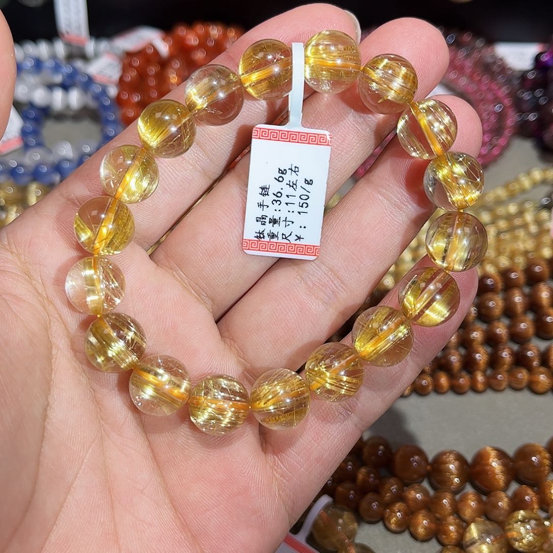 水晶手链未镶嵌钛晶手串