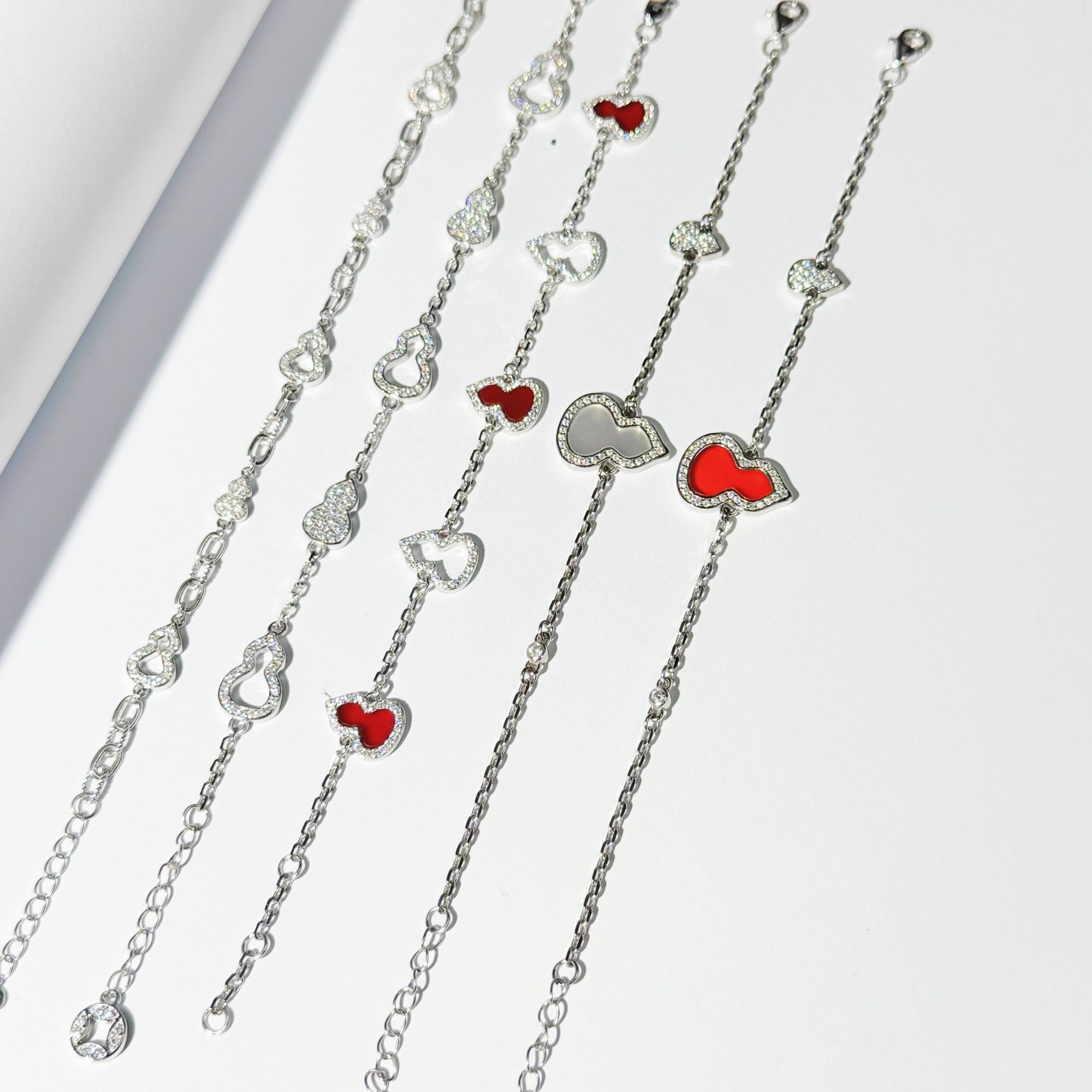 铂金PT950镶嵌莫桑葫芦款手链轻奢时尚款