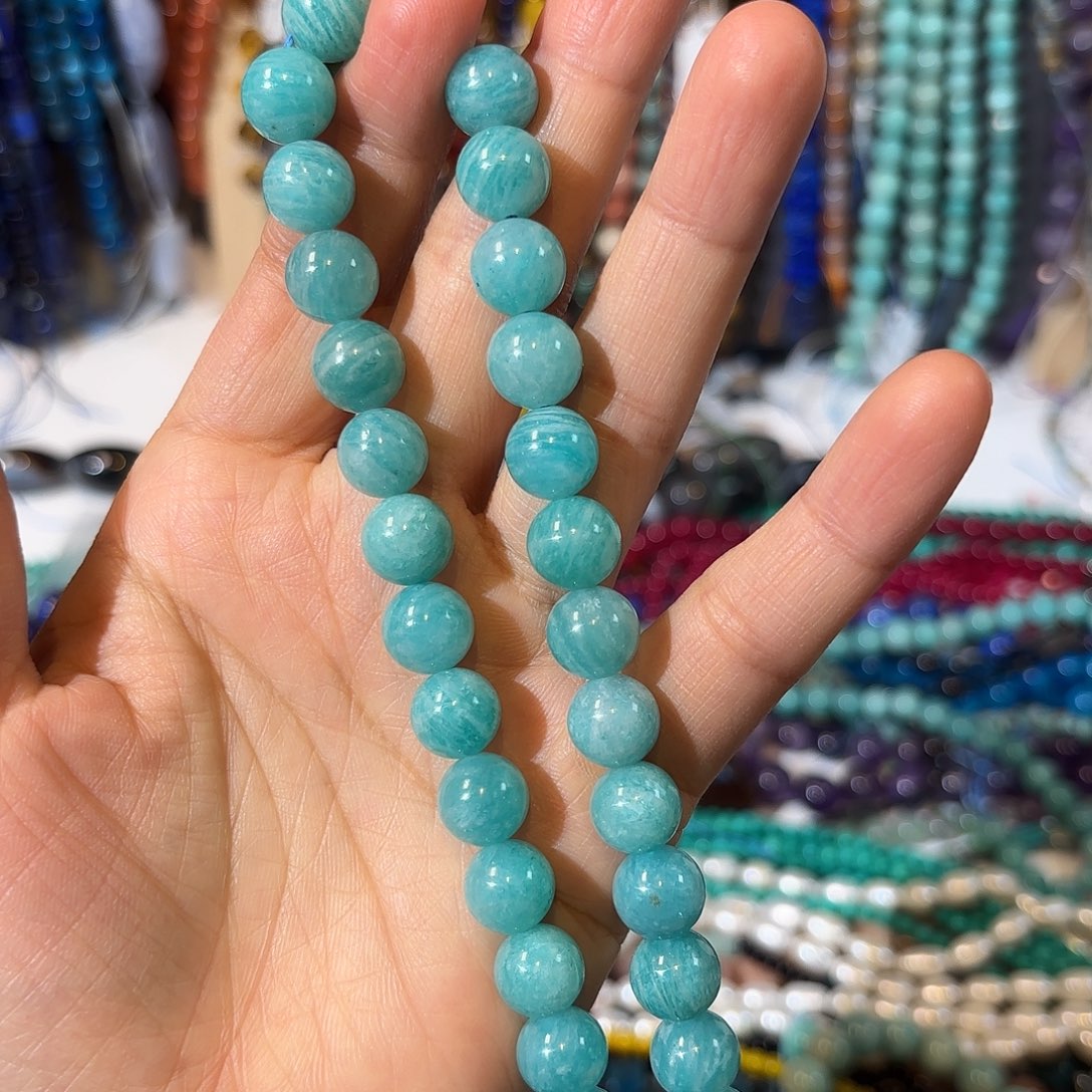 玛瑙/玉髓未镶嵌珠宝半成品天河石卡10一条