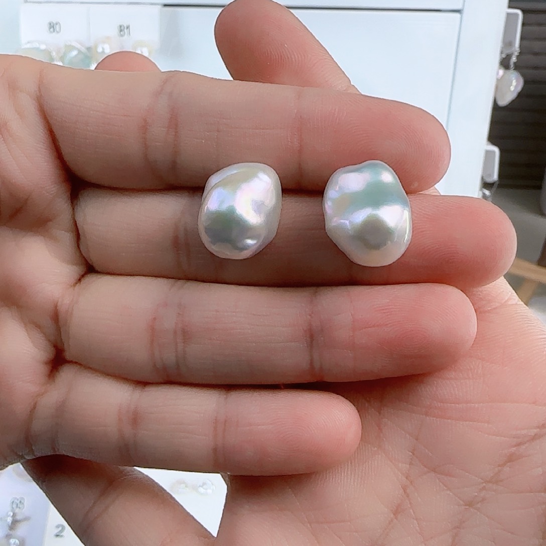 淡水珍珠耳饰未镶嵌好****安