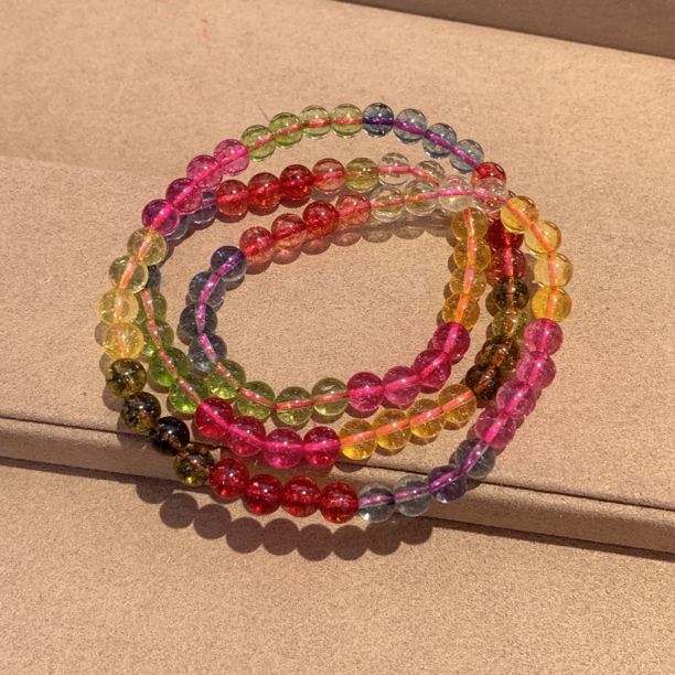 A568 卡6彩虹多宝三圈项链手串[多样性发一]