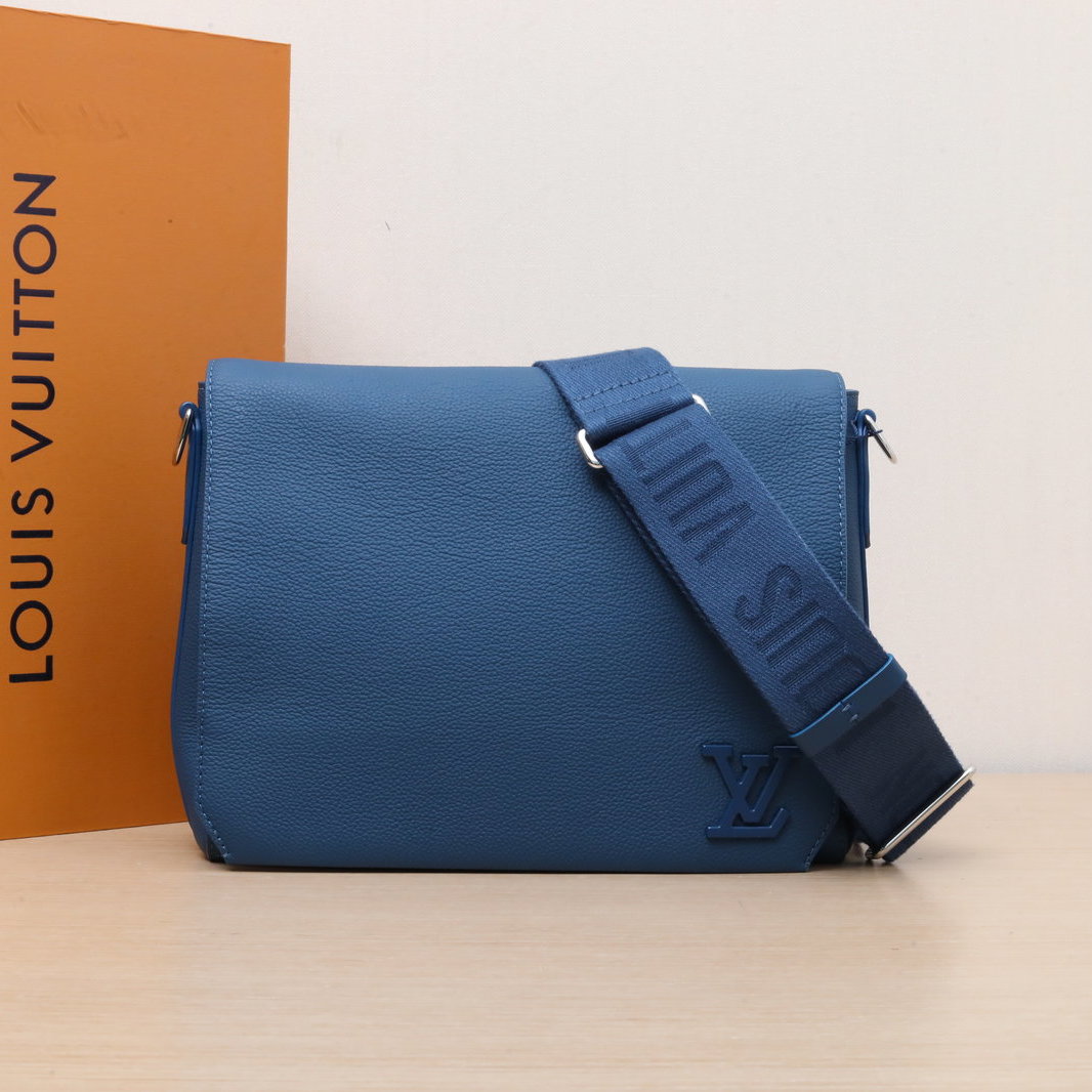 95新 LouisVuitton/路易威登 小花Jerry活动蓝色 银扣芯片 邮差包