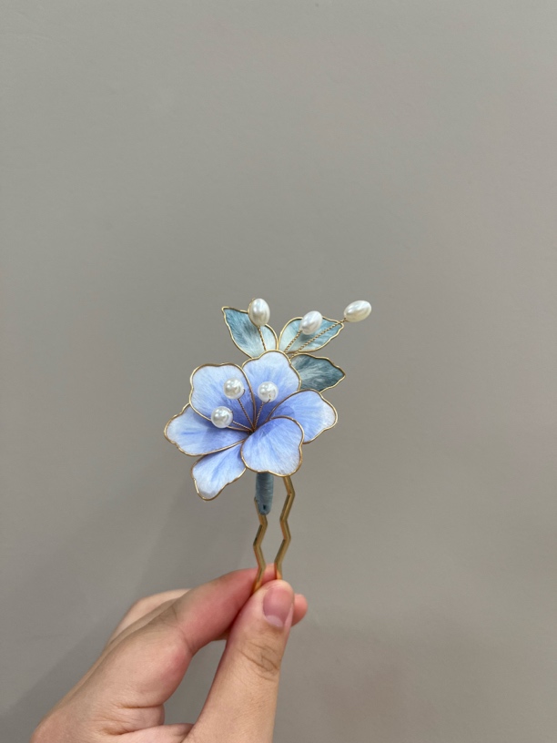 闫颜非遗蚕丝绒花 纯手工打造 超仙百搭发簪发夹