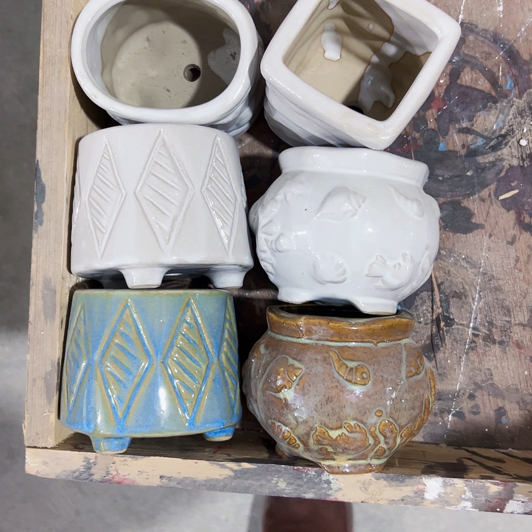 有孔，外贸尾单陶瓷花盆凑单10米包邮