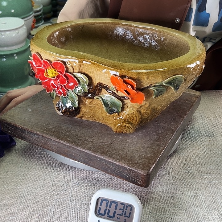 深***考泳坤堂石湾花盆陶瓷