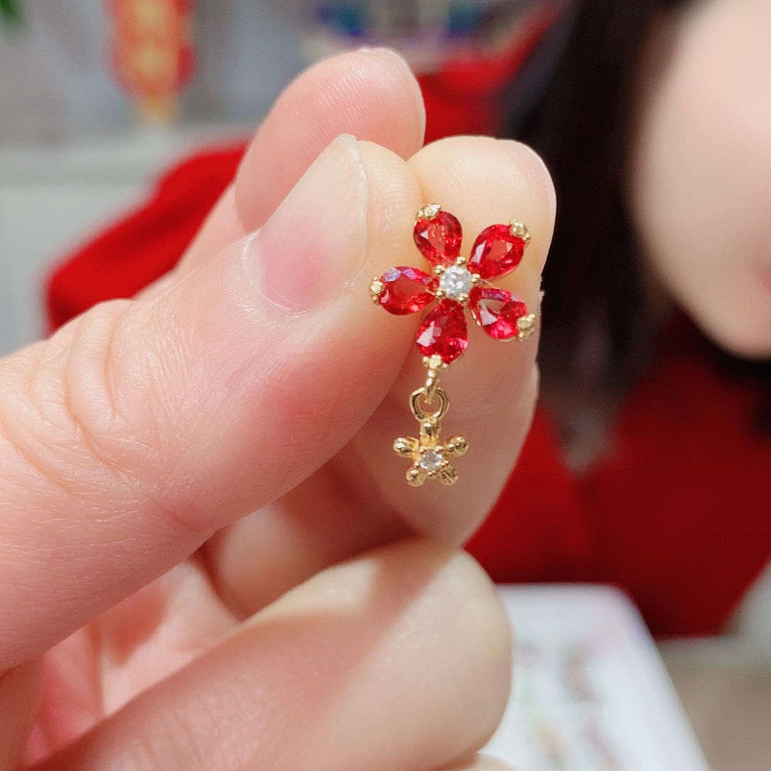 彩色蓝宝石颈饰银S925镶嵌