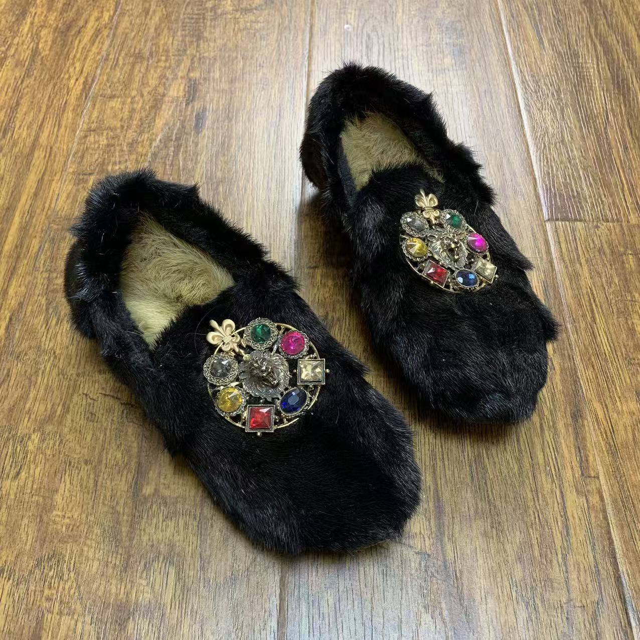 （现货）时尚百搭外穿加绒平底棉瓢06-599