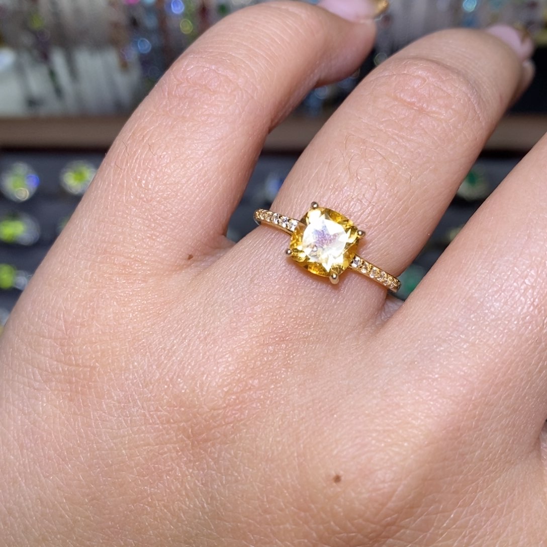 水晶戒指银S925镶嵌567899