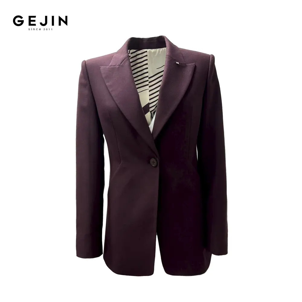 GEJIN/歌锦秋季新款复古优雅时尚休闲百搭西装外套GJ22570107