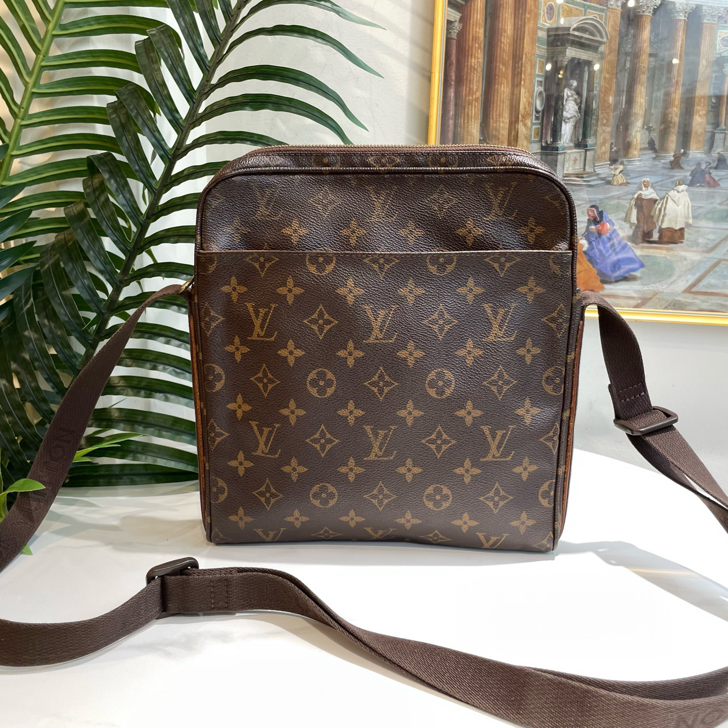 95新 LouisVuitton/路易威登 御古屋/40044/老花斜挎包 11年 裂