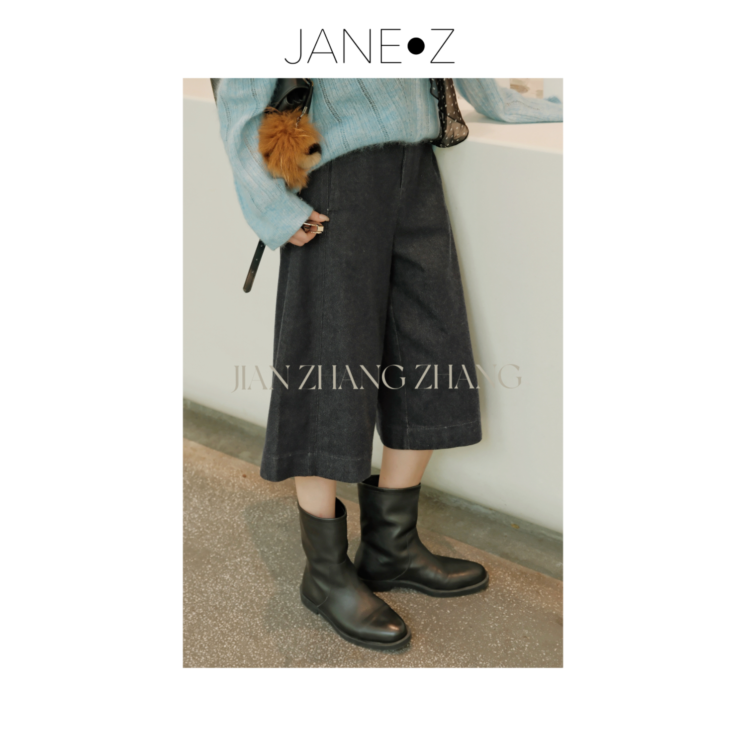 【漫游者】日系原色A字阔腿牛仔短裤宽松廓形七分裤JZ5118