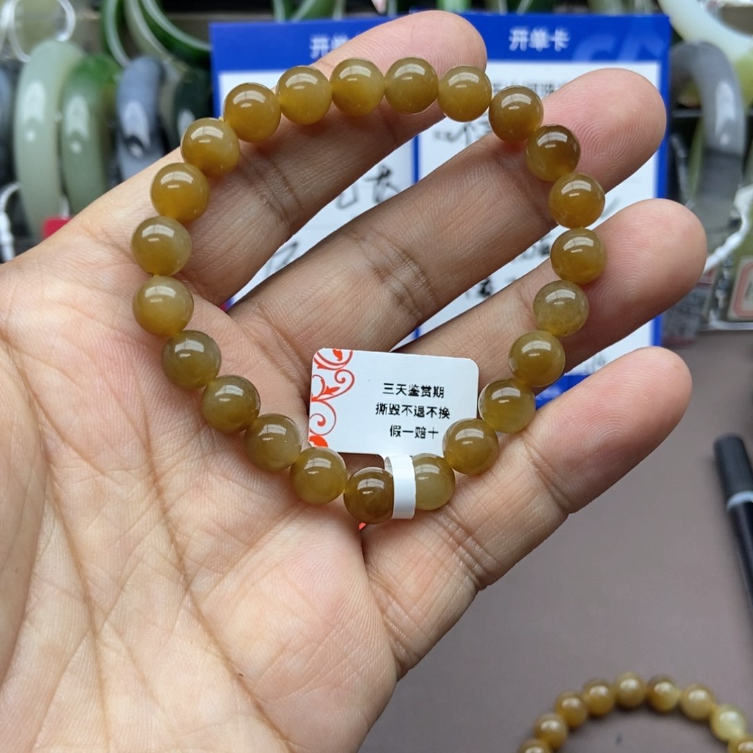 和田玉手串未镶嵌8