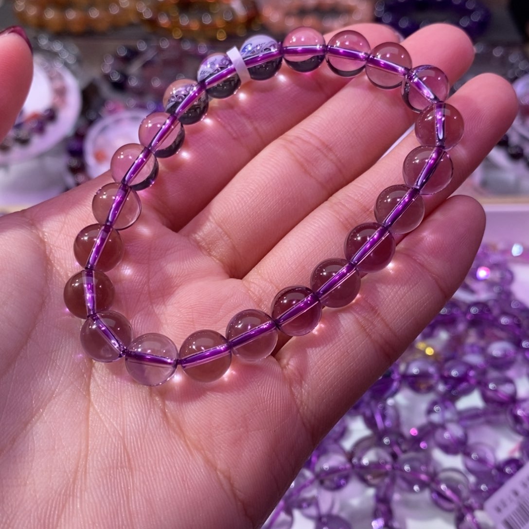 水晶手串未镶嵌紫水晶8+