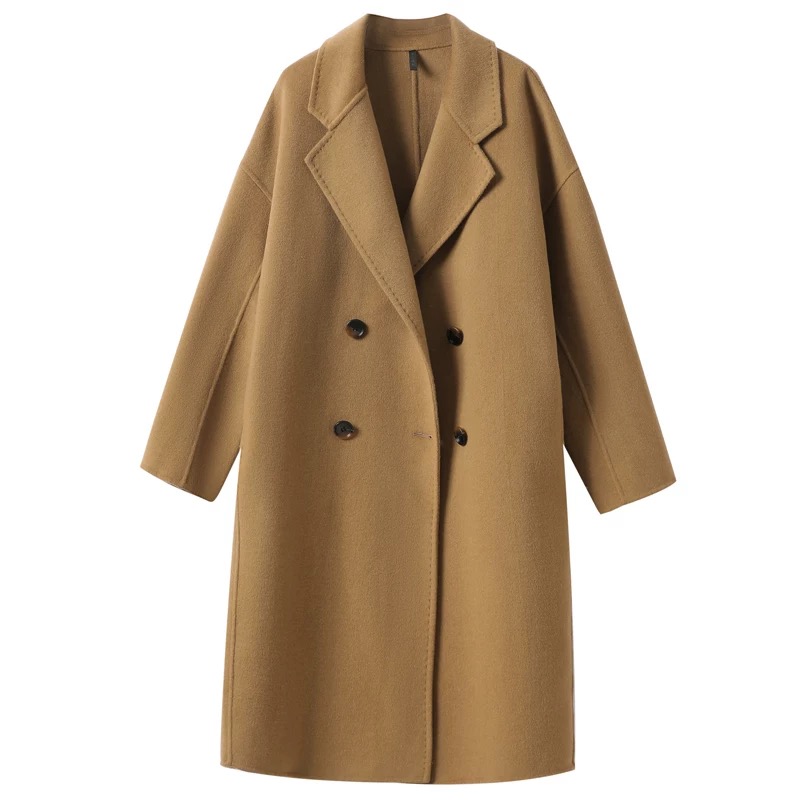 A51双面大衣女中长款秋冬新款高端韩系赫本风小个子外套