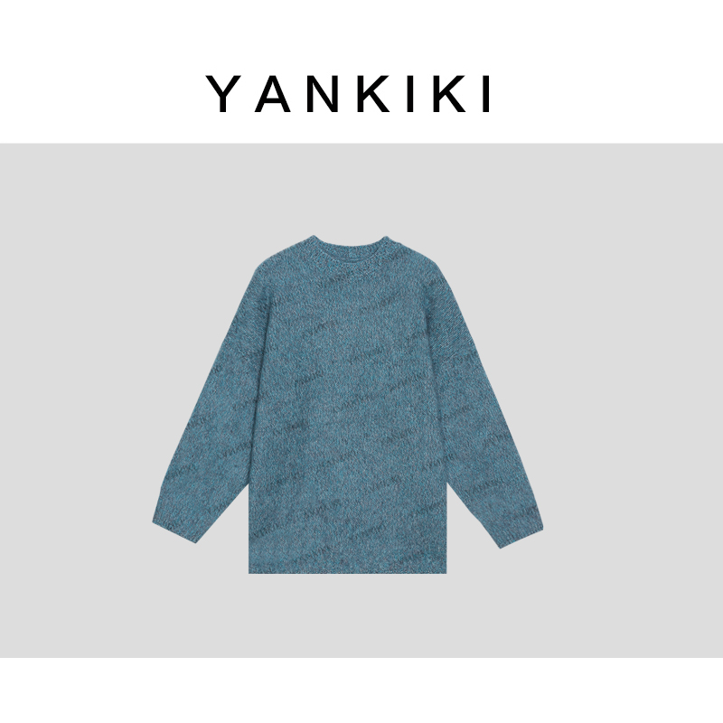 全绵羊毛雾蓝色毛衣   YANKIKI 2025冬季新款NEW 