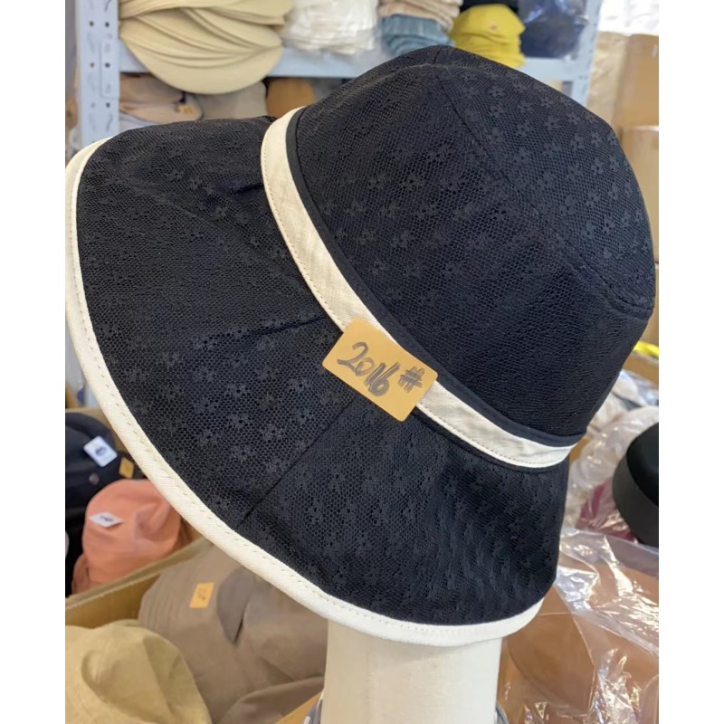 2016#米色绑带米色边檐夏季遮阳帽