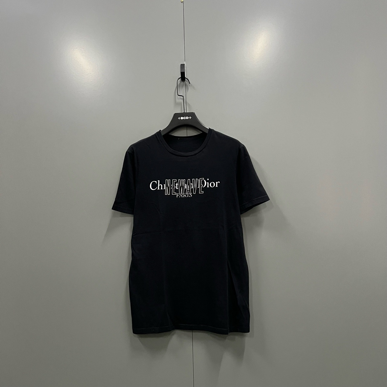 95新 DIOR/迪奥 （bb）209 黑色标语印花短袖 M码/fg204500 无领标